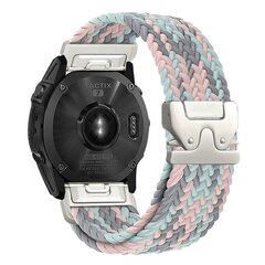 Braided nylon band met parachute sluiting - Multicolor Pastel - Garmin Quatix 8 - 51mm