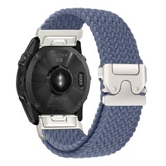 Braided nylon band met parachute sluiting - Blauwgrijs - Garmin Quatix 8 - 51mm