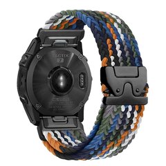 Braided nylon band met parachute sluiting - Multicolor Dark - Garmin Quatix 8 - 51mm
