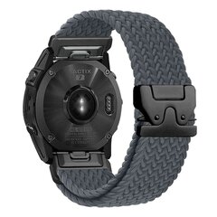Braided nylon band met parachute sluiting - Grijs - Garmin Quatix 8 - 51mm