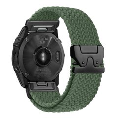 Braided nylon band met parachute sluiting - Groen - Garmin Quatix 8 - 51mm