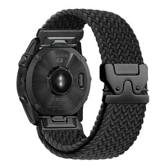 Braided nylon band met parachute sluiting - Zwart - Garmin Quatix 8 - 51mm