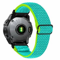 Elastische Solo Loop nylon bandje - Mintgroen met groen - Garmin Tactix 8 - 51mm