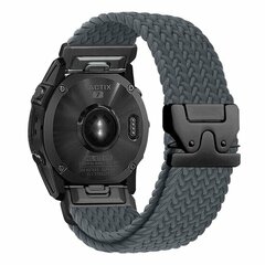 Braided nylon band met parachute sluiting - Grijs - Garmin Tactix 8 - 51mm