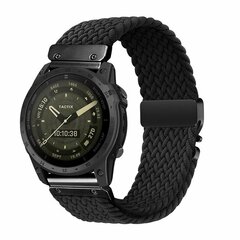 Braided nylon band met parachute sluiting - Zwart - Garmin Tactix 8 - 51mm