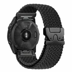 Braided nylon band met parachute sluiting - Zwart - Garmin Tactix 8 - 51mm