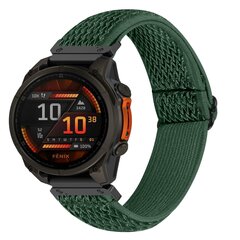 Elastische Solo Loop nylon bandje - Donkergroen - Garmin Quatix 8 - 51mm