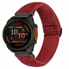 Elastische Solo Loop nylon bandje - Rood - Garmin Quatix 8 - 47mm