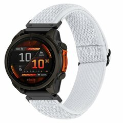 Elastische Solo Loop nylon bandje - Wit - Garmin Epix Gen 2 (47mm) / MARQ / Quatix 7/6/5