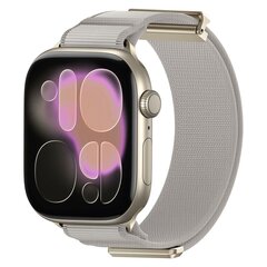 Magnetische nylon bandje - Zandgrijs - Geschikt voor Apple Watch 44mm / 45mm / 46mm / 49mm