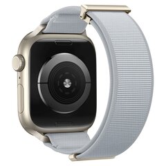 Magnetische nylon bandje - Lichtgrijs - Geschikt voor Apple Watch 44mm / 45mm / 46mm / 49mm