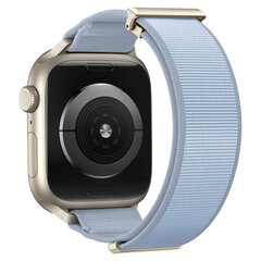 Magnetische nylon bandje - Lichtblauw - Geschikt voor Apple Watch 44mm / 45mm / 46mm / 49mm