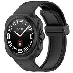 Hybrid leer + siliconen band - Zwart - Samsung Galaxy Watch Ultra / Ultra 2 - 47mm