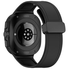 Hybrid leer + siliconen band - Zwart - Samsung Galaxy Watch Ultra / Ultra 2 - 47mm