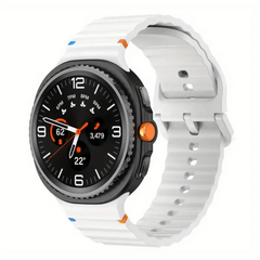 Classic Wave siliconen band - Wit - Samsung Galaxy Watch 9 - 40mm / 44mm