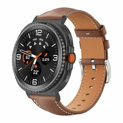 Leren bandje met zwarte connector - Bruin - Samsung Galaxy Watch 9 - 40mm / 44mm