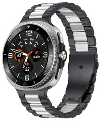 Stalen schakelband - Zwart met zilver - Samsung Galaxy Watch 9 - 40mm / 44mm