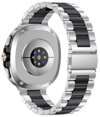 Stalen schakelband - Zilver met zwart - Samsung Galaxy Watch 9 - 40mm / 44mm