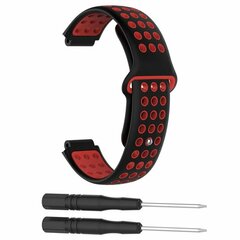 Siliconen sportbandje - Zwart + rood - Garmin Approach S20