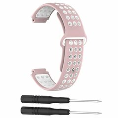 Siliconen sportbandje - Roze + wit - Garmin Approach S20