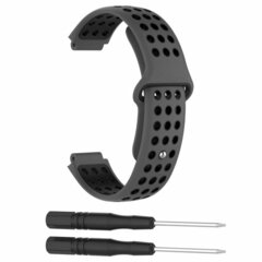 Siliconen sportbandje - Grijs + zwart - Garmin Approach S20