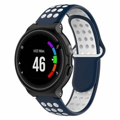 Siliconen sportbandje - Blauw + wit - Garmin Approach S20
