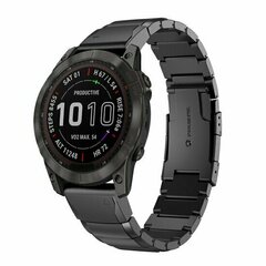 Stainless steel schakelband - Zwart - Garmin Fenix 9 / 9 pro - 47mm