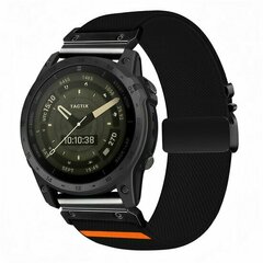 Nylon bandje met parachute sluiting - Zwart - Garmin Fenix 9 / 9 pro - 47mm
