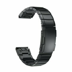 Stainless steel schakelband - Zwart - Garmin Fenix 9 / 9 pro - 43mm