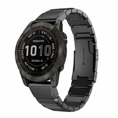 Stainless steel schakelband - Zwart - Garmin Fenix 9 / 9 pro - 51mm