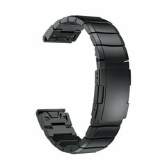 Stainless steel schakelband - Zwart - Garmin Fenix 9 / 9 pro - 51mm
