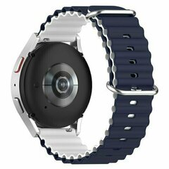 Ocean Style siliconen bandje - Donkerblauw / wit - Huawei Watch GT 6 / GT 7 / GT 6 pro / GT 7 pro - 46mm