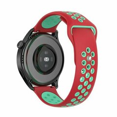Sport Edition siliconen band - Rood + mintgroen - Huawei Watch GT 6 / GT 7 / GT 6 pro / GT 7 pro - 46mm