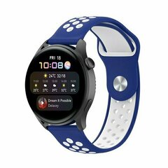 Sport Edition siliconen band - Blauw + wit - Huawei Watch GT 6 / GT 7 / GT 6 pro / GT 7 pro - 46mm