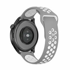 Sport Edition siliconen band - Grijs + wit - Huawei Watch GT 6 / GT 7 / GT 6 pro / GT 7 pro - 46mm