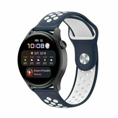 Sport Edition siliconen band - Donkerblauw + wit - Huawei Watch GT 6 / GT 7 / GT 6 pro / GT 7 pro - 46mm