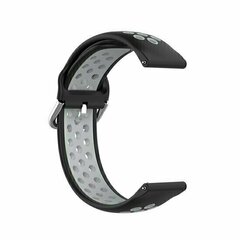 Siliconen sportbandje met gesp - Zwart + grijs - Huawei Watch GT 6 / GT 7 / GT 6 pro / GT 7 pro - 46mm