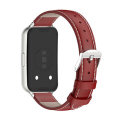 Leren bandje - Rood (zilveren connector) - Huawei Band 11 / 11 pro
