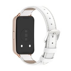 Leren bandje - Wit (ros&eacute; connector) - Huawei Band 11 / 11 pro