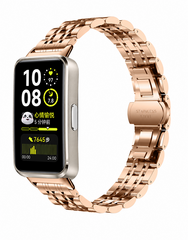 Schakelband van staal - Ros&eacute; goud - Huawei Band 11 / 11 pro