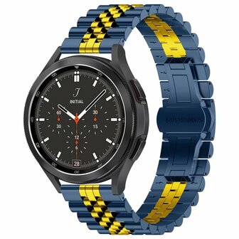 Stalen band - Donkerblauw met goud - Samsung Galaxy Watch - 46mm