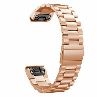 Stalen schakelband - Ros&eacute; goud - Garmin Quatix 8 - 47mm