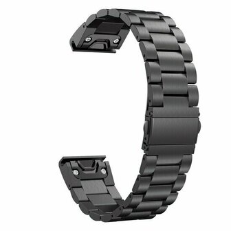 Stalen schakelband - Zwart - Garmin Quatix 8 - 47mm