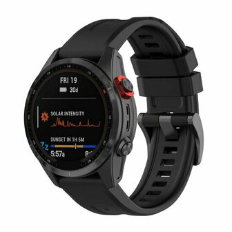 Siliconen sportbandje - Zwart - Garmin Quatix 8 - 47mm