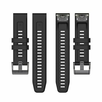 Siliconen sportbandje - Zwart - Garmin Quatix 8 - 47mm