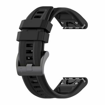 Siliconen sportbandje - Zwart - Garmin Quatix 8 - 47mm