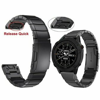 Stainless steel schakelband - Zilver - Garmin Quatix 8 - 47mm