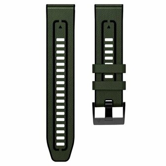leer + siliconen bandje - Groen - Garmin Quatix 8 - 47mm