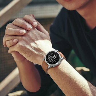 Leren bandje - Bruin - Garmin Quatix 8 - 47mm
