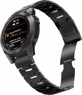 Titanium schakelband - Zwart - Garmin Quatix 8 - 51mm